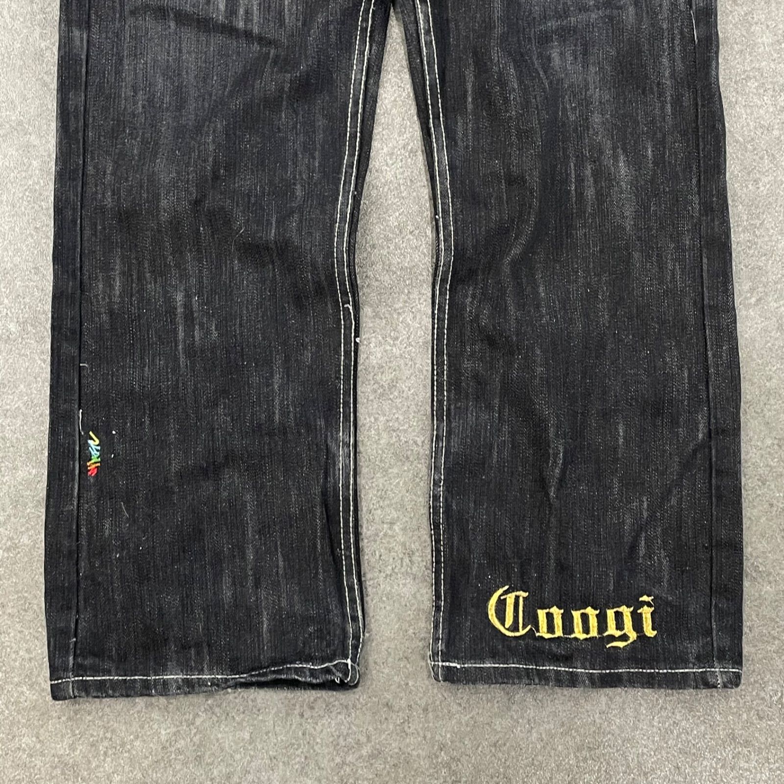O1 y2k archive Coogi Baggy Black Jeans Denim Hip-Hop B-BOY
