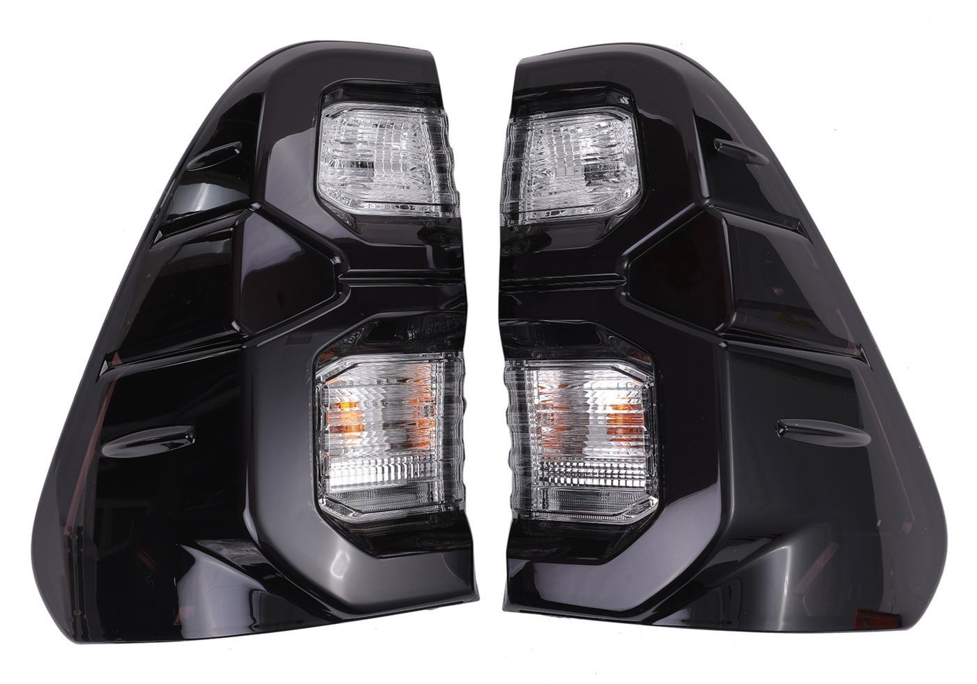 トヨタ 用 LED ファイバー テールランプ テール ライト 左右セット スモーク×クリアー フルLED ハイラックス レボ GUN125 HILUX REVO 等