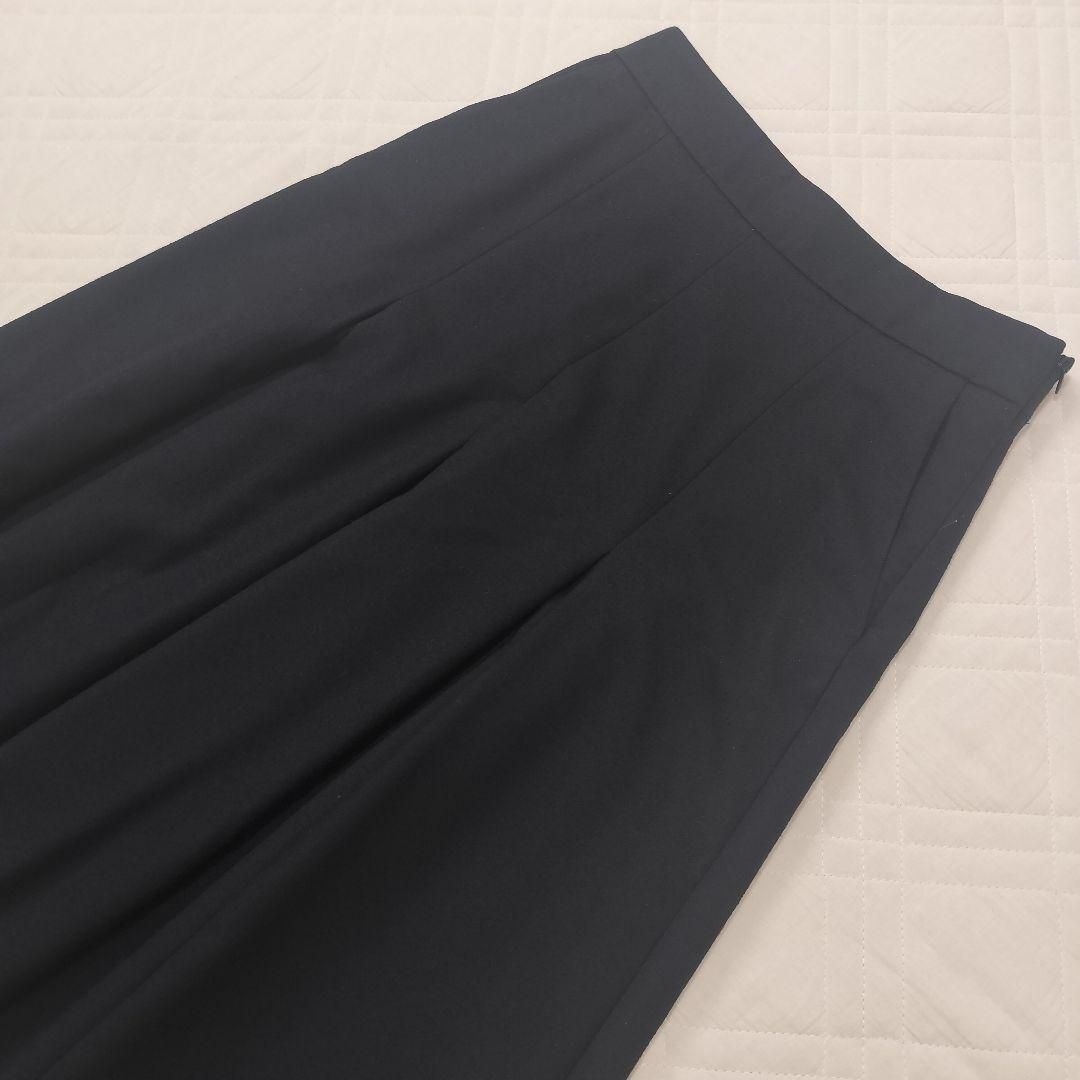 MARGARET HOWELL マーガレットハウエル ウールフランネル プリーツスカート 黒 S相当 ウール