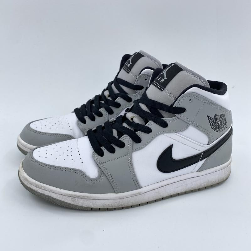 Nike Air Jordan 1 Mid ホワイト/グレー/ブラック UK10 Nike Air Jordan 1 Retro Mid Smoke Grey OG White Black UK 3 9