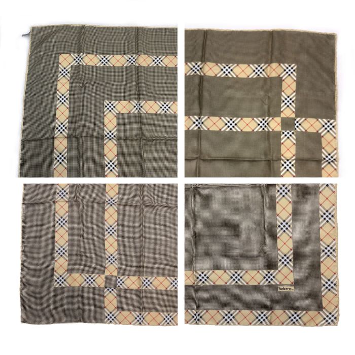 バーバリー BURBERRY スカーフ チェック 千鳥格子 シルク