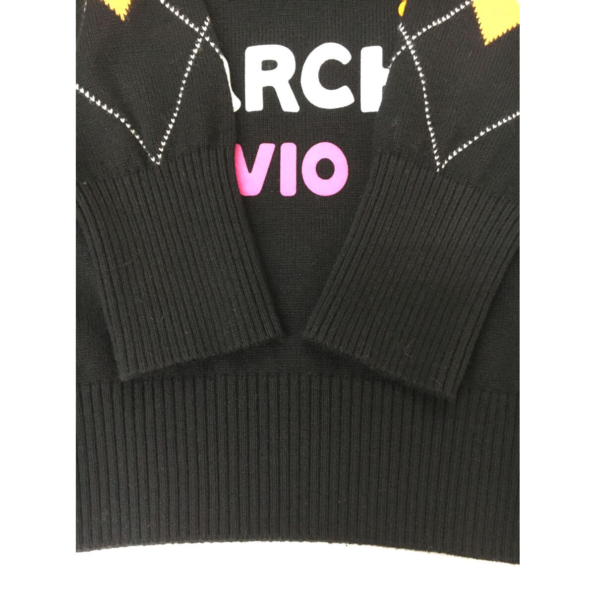 archivio - coco 中古 アルチビオ archivio レディース セーター 38(M) 黒 ブラック アーガイル ロゴプリント クルーネック 中古 レディース アルチビオ archivio セーター 38(M) 黒