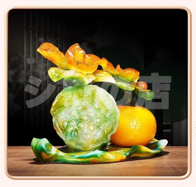 蓮の実 オレンジ 果実 置物 オブジェ 花 金運 開運 運気アップ インテリア 玄関 オフィス 寝室 風水 開運 健康運 出世運 家庭運 家内安全 風水グッズ