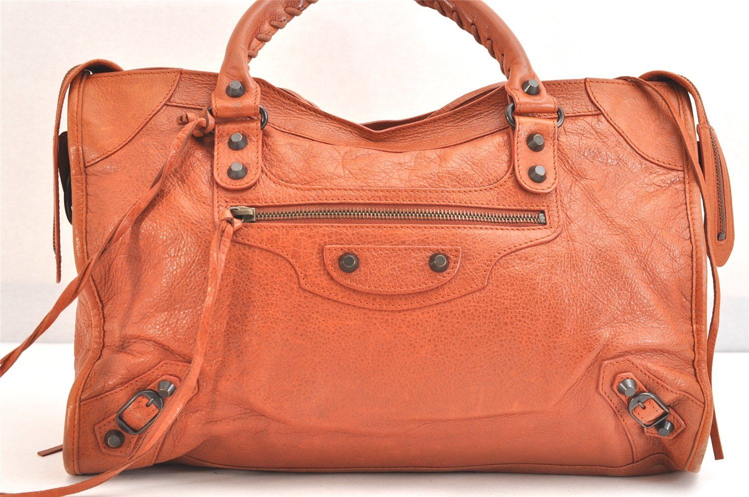 BALENCIAGA バレンシアガ クラシック ザ シティ 2Way ハンドバッグ レザー 115748 ブラウン 2455N