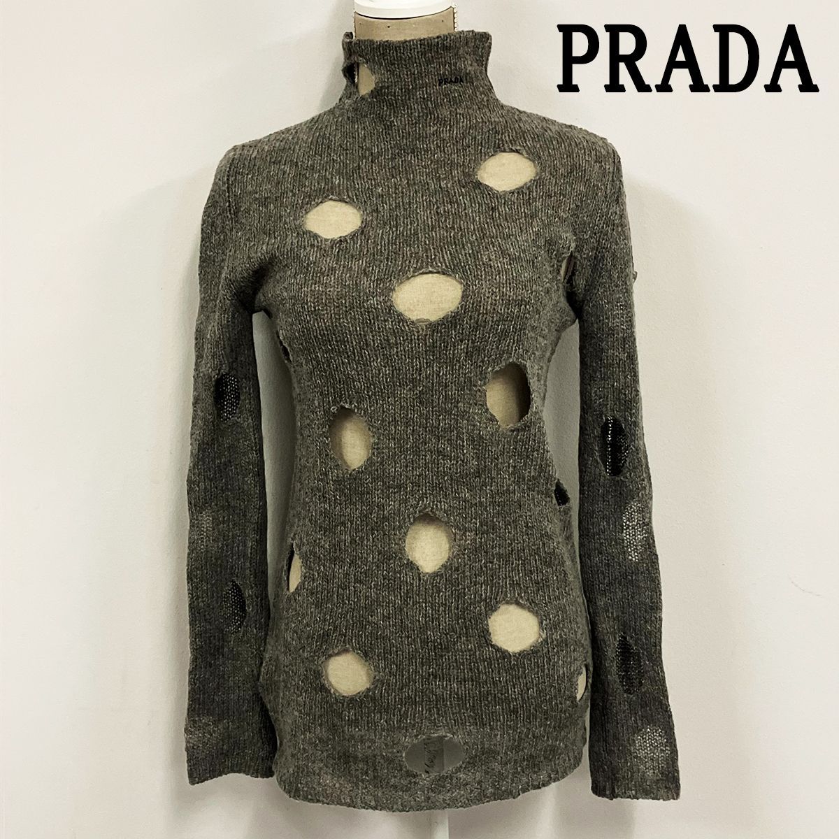 PRADA プラダ モックネック 穴あき ニット サイズ40 - メルカリ