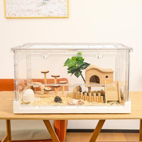 Size 70.5x43.5x39cm Ruexue ハムスターケージ＆モルモットケージ 小動物ペット用の完全透明でエコフレンドリーな大型アクリルケージ 例えば ヒゲトカゲ ネズミ ハリネズミ カメレオン イグアナなど 70.5x43.5x39cm 70.5