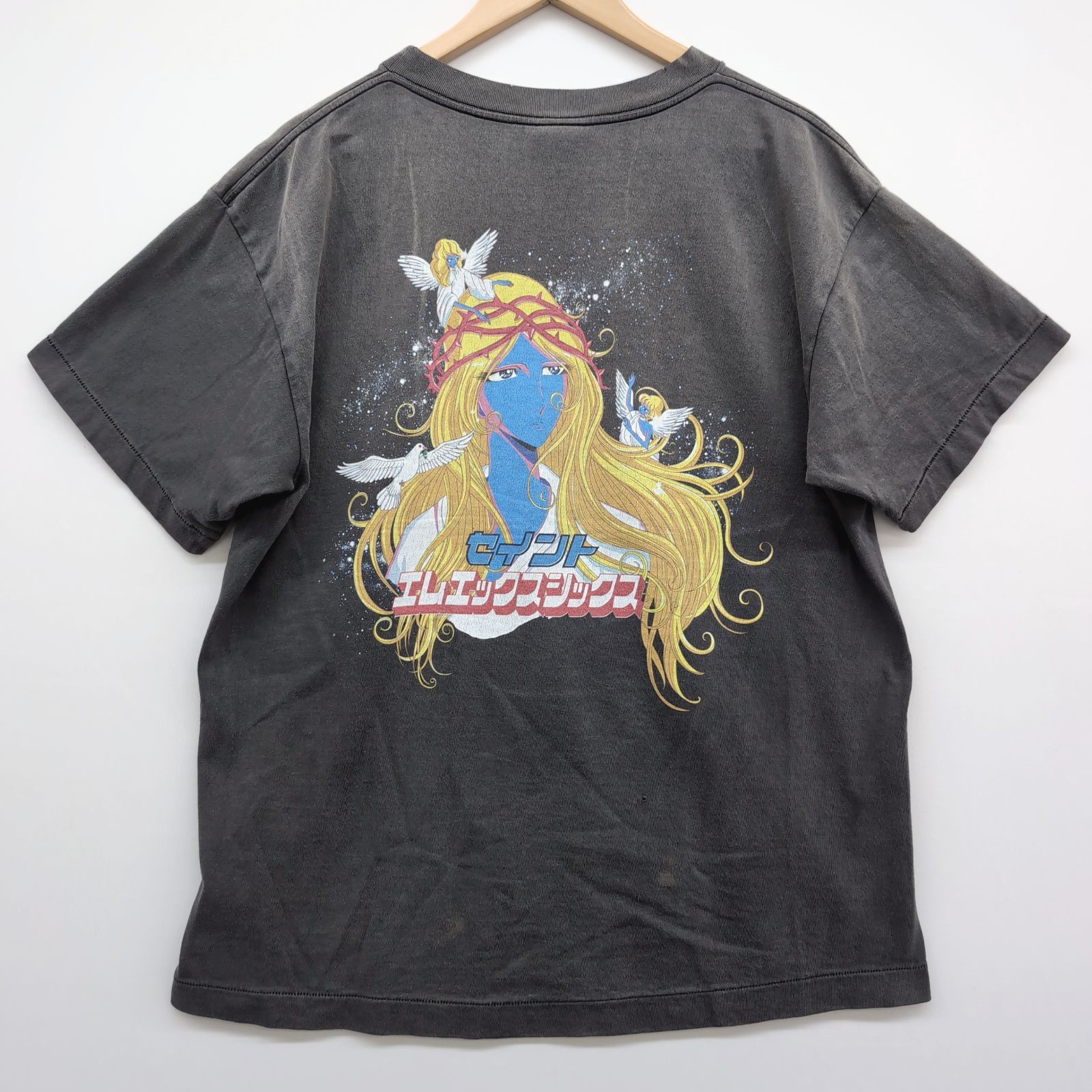 SAINT MXXXXXX/ｾﾝﾄﾏｲｹﾙ/M/BLUE FACE SS TEE/ﾌﾞﾙｰﾌｪｲｽ/BLACK