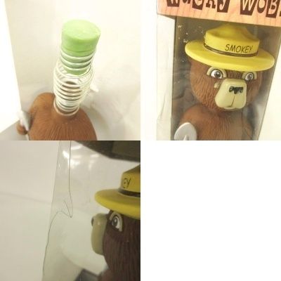釣り人 首振りフィギュア ボビングヘッド　樹脂製 約20cm 2個セット　レア ワッキーワブラー Wacky Wobbler スモーキーベア SMOKEY BEAR