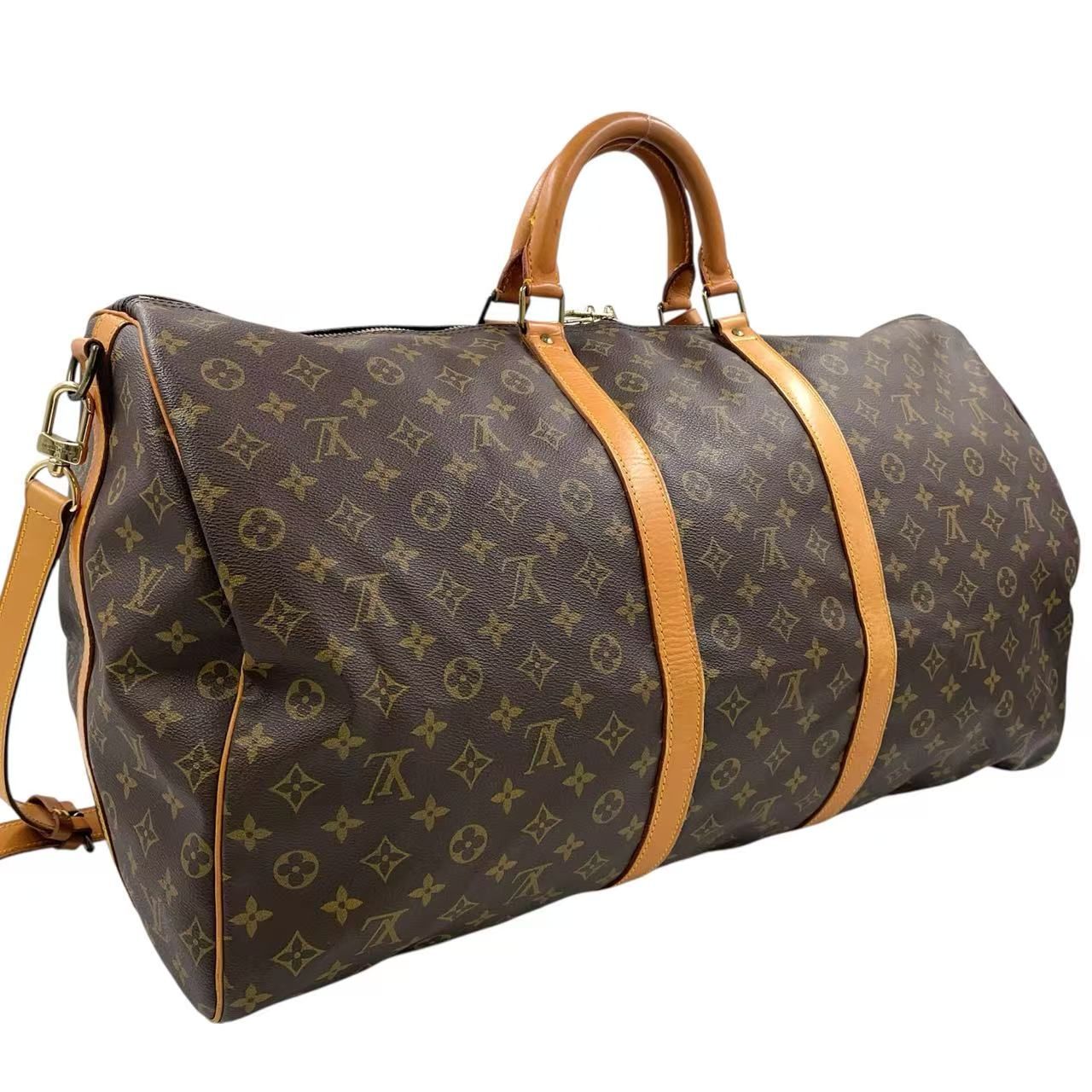LOUIS VUITTON キーポル バンドリエール60 モノグラム モノグラム レザー×PVC ブラウン ボストンバッグ ゴールド M41412