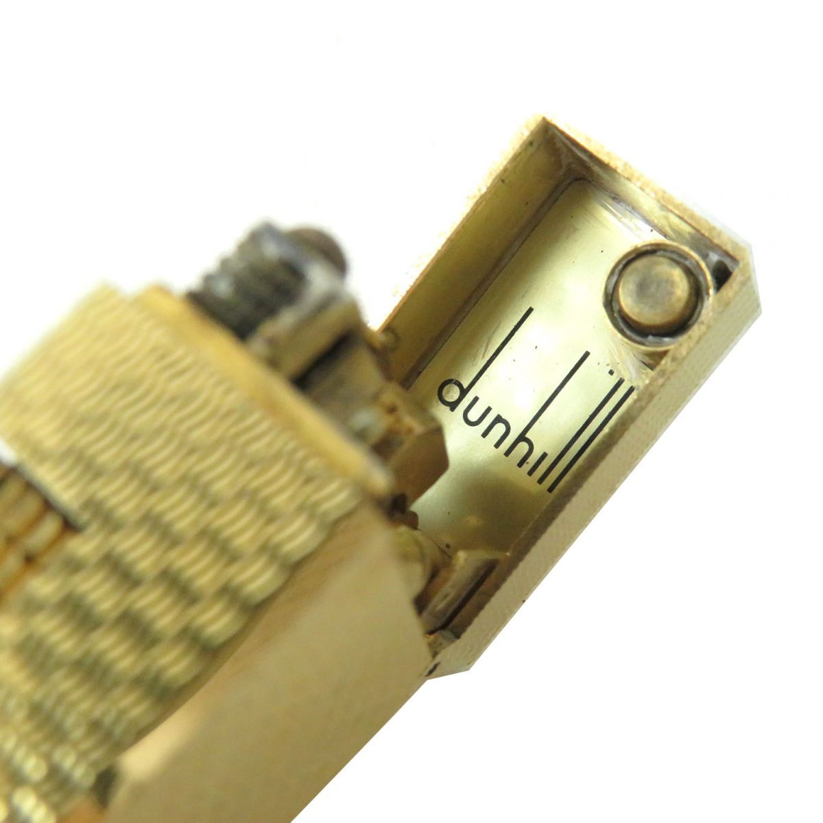 美品△スイス製 dunhill ダンヒル 総柄 ロゴ入り スクエア型 ローラー 