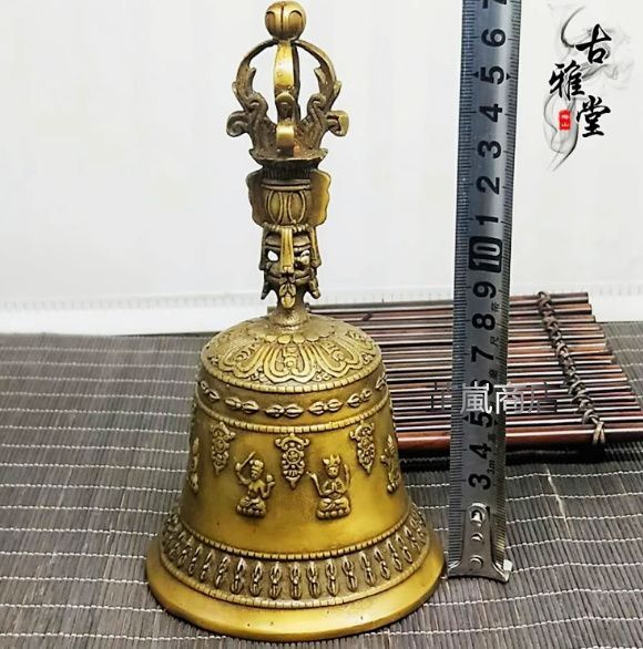 銅製 法器 手揺鈴 五股金剛密鈴 金剛杵銅鈴 装飾品 工芸品 置物 銅製 法器 手揺鈴 五股金剛密鈴 金剛杵銅鈴 装飾