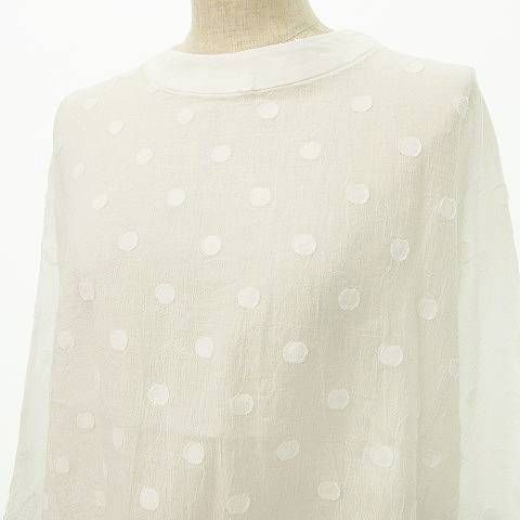 Pal'las Palace ドット プルオーバーブラウス 2017【美品】パラスパレス ヌメ ドット柄 五分袖 ブラウス プル