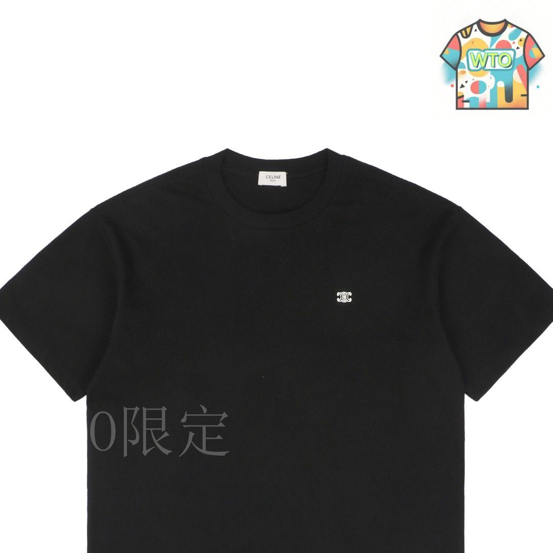 CELINE イラストプリント Tシャツ 今日特価】C?line / セリーヌ 23ss トリオンフェ小ロゴ刺繍 T