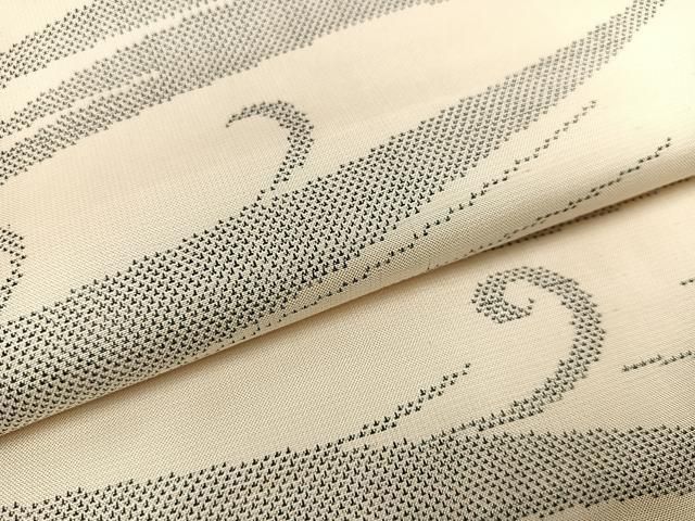 平和屋着物○本場大島紬 白大島 9マルキ 流線文 正絹 逸品 CAAS8473vf