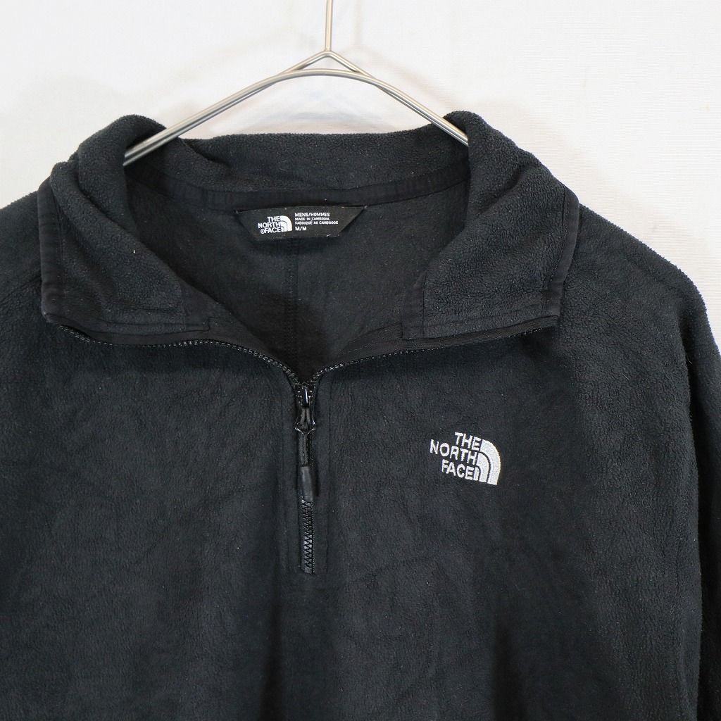 THE NORTH FACE ノースフェイス プルオーバーフリースジャケット ハーフジップ 防寒 アウトドア ブラック (メンズ M) 中古 古着  N6315