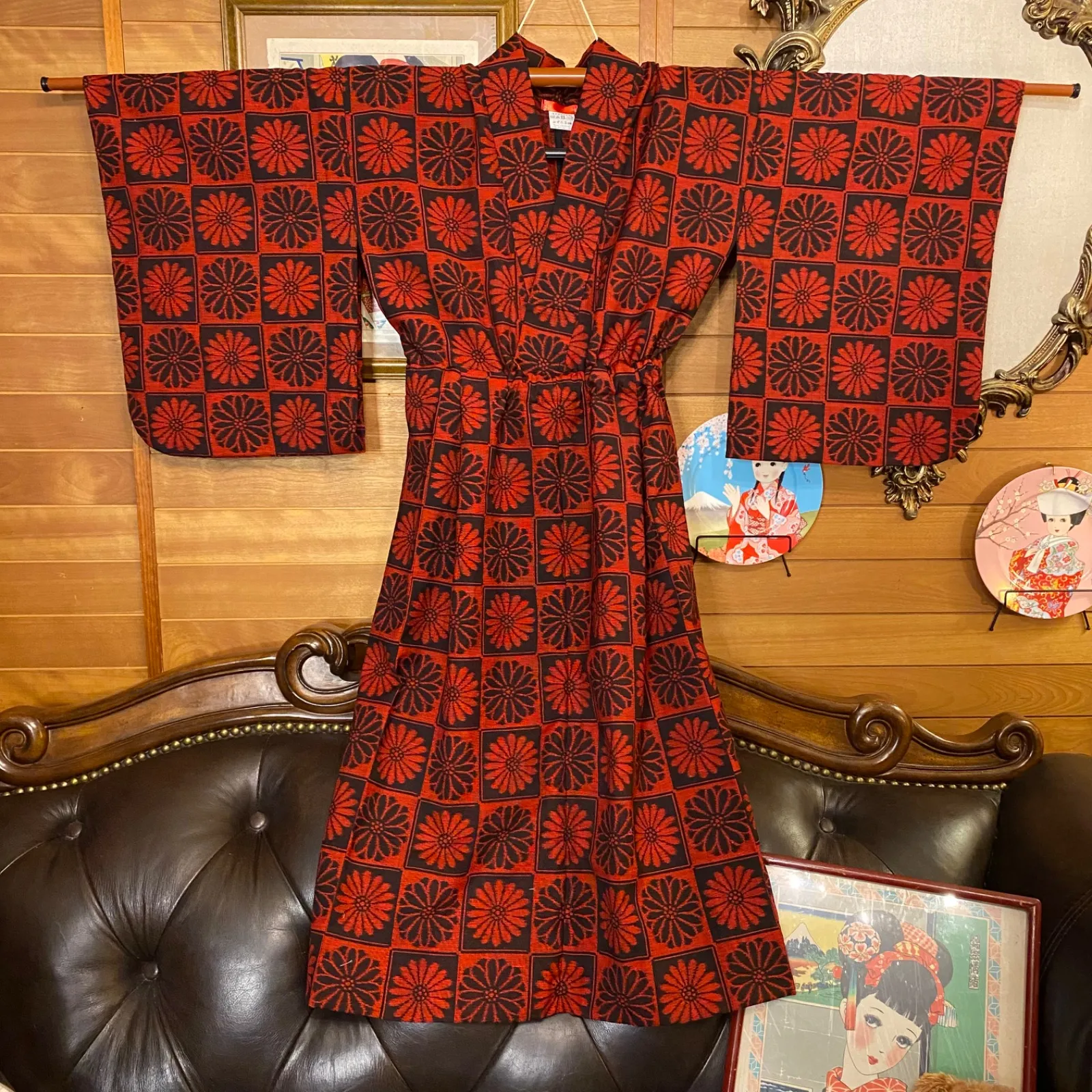 和洋折衷 レトロ 古着 着物 和 モダン ハンドメイド リメイク  