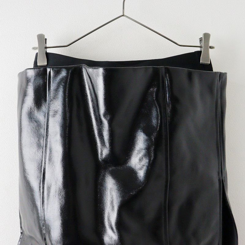 極美品 2023SS サカイ sacai slit patent skirt スリット パテント