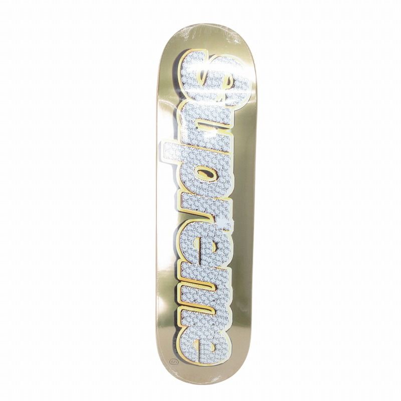 シュプリーム SUPREME 22SS Bling Box Logo Skateboard Deck スケートボード デッキ ロゴ 木製 ゴールドカラー AA