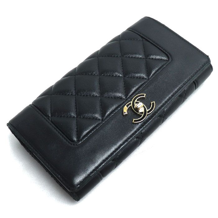 CHANEL シャネル マトラッセ マドモアゼル 長財布 ブラック A80971 レディース