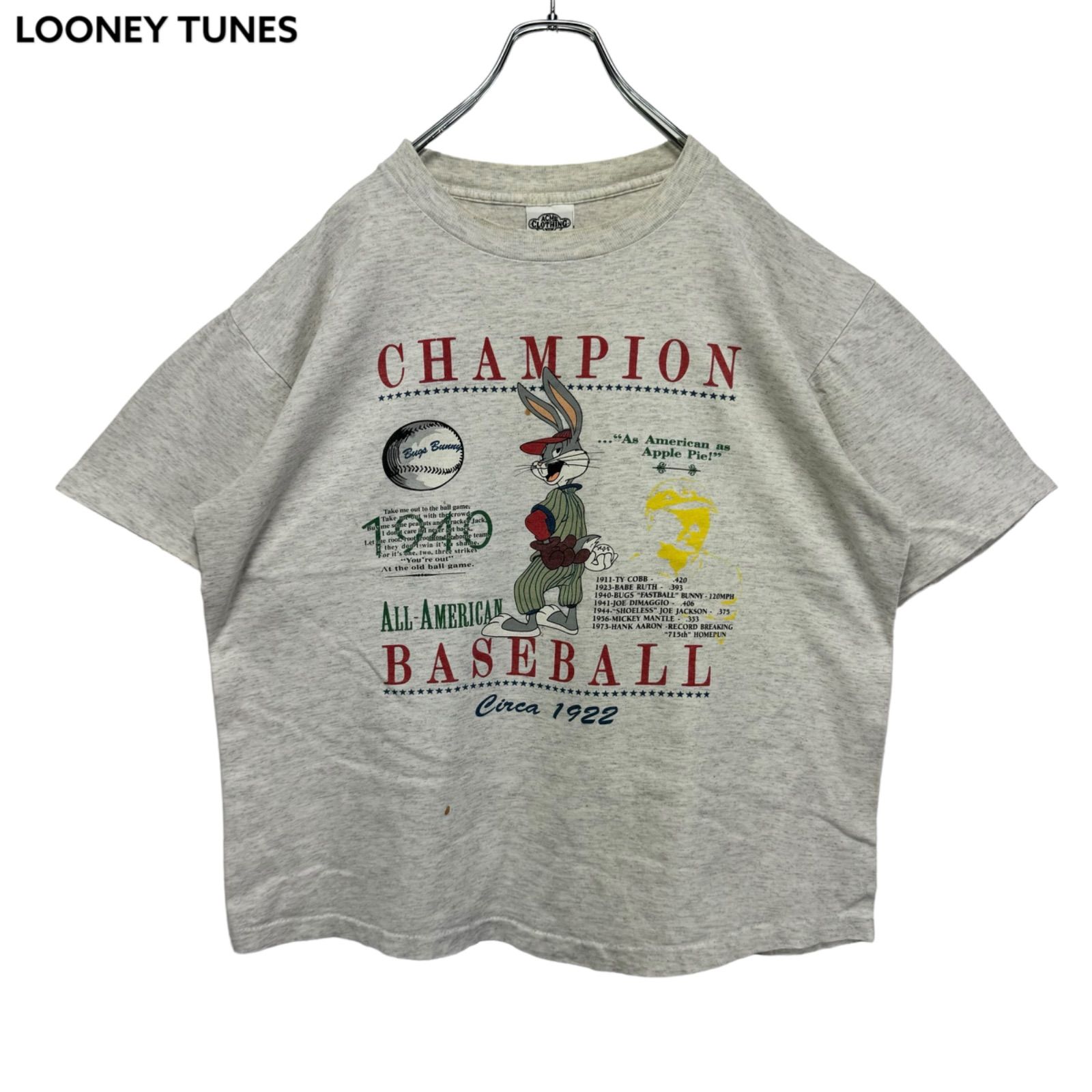 90s USA製　ACME CLOTHING バックスバニー スタジャン 古着 24 Bugs Bunny Leather Zip Up Jacket vintage baseball uniform
