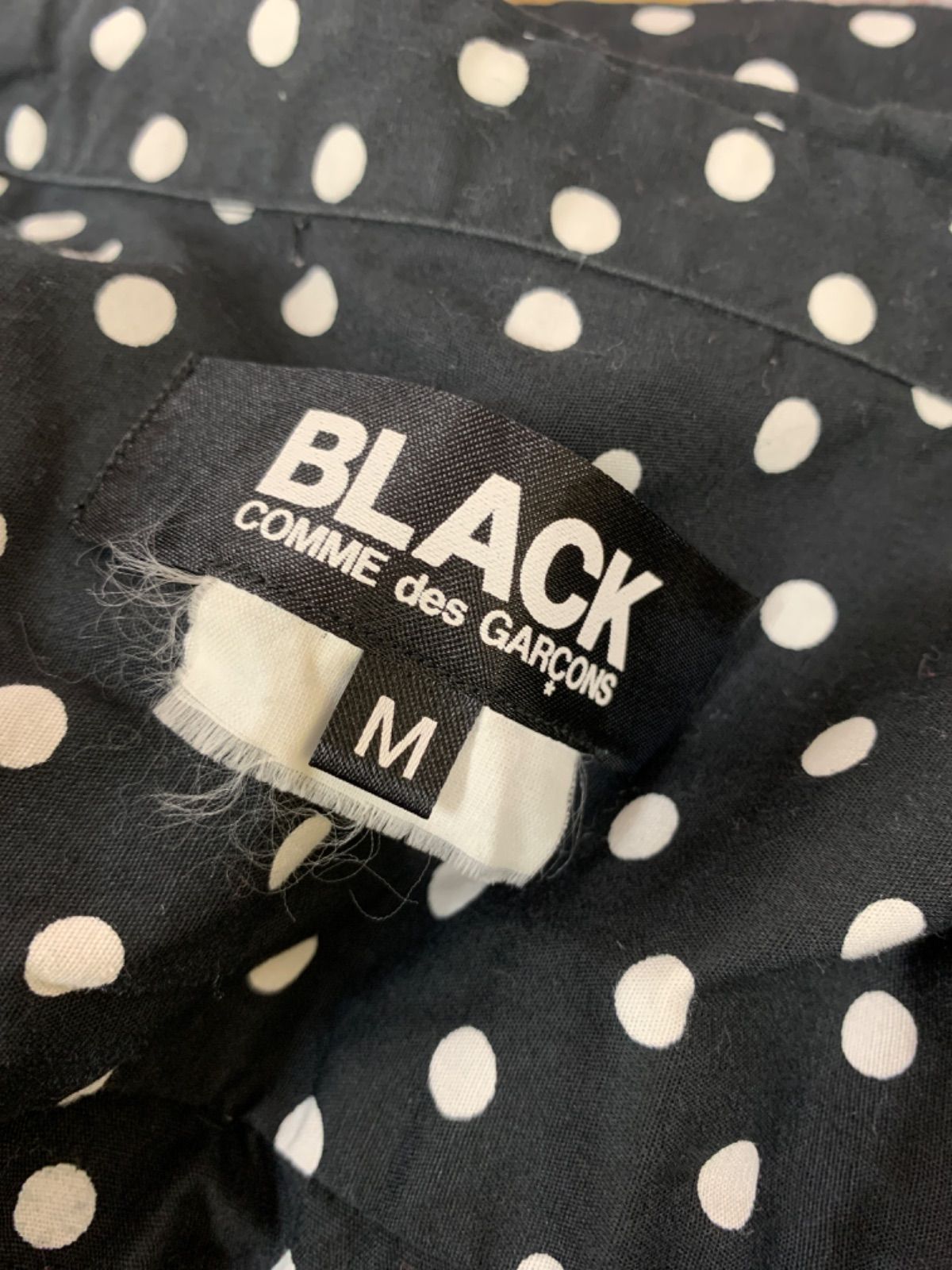ブラックコムデギャルソン　ドット　長袖シャツ　M ブラック　ホワイト　黒　白 ☆BLACK COMME des GARCONS ブラック コムデギャルソン ドット