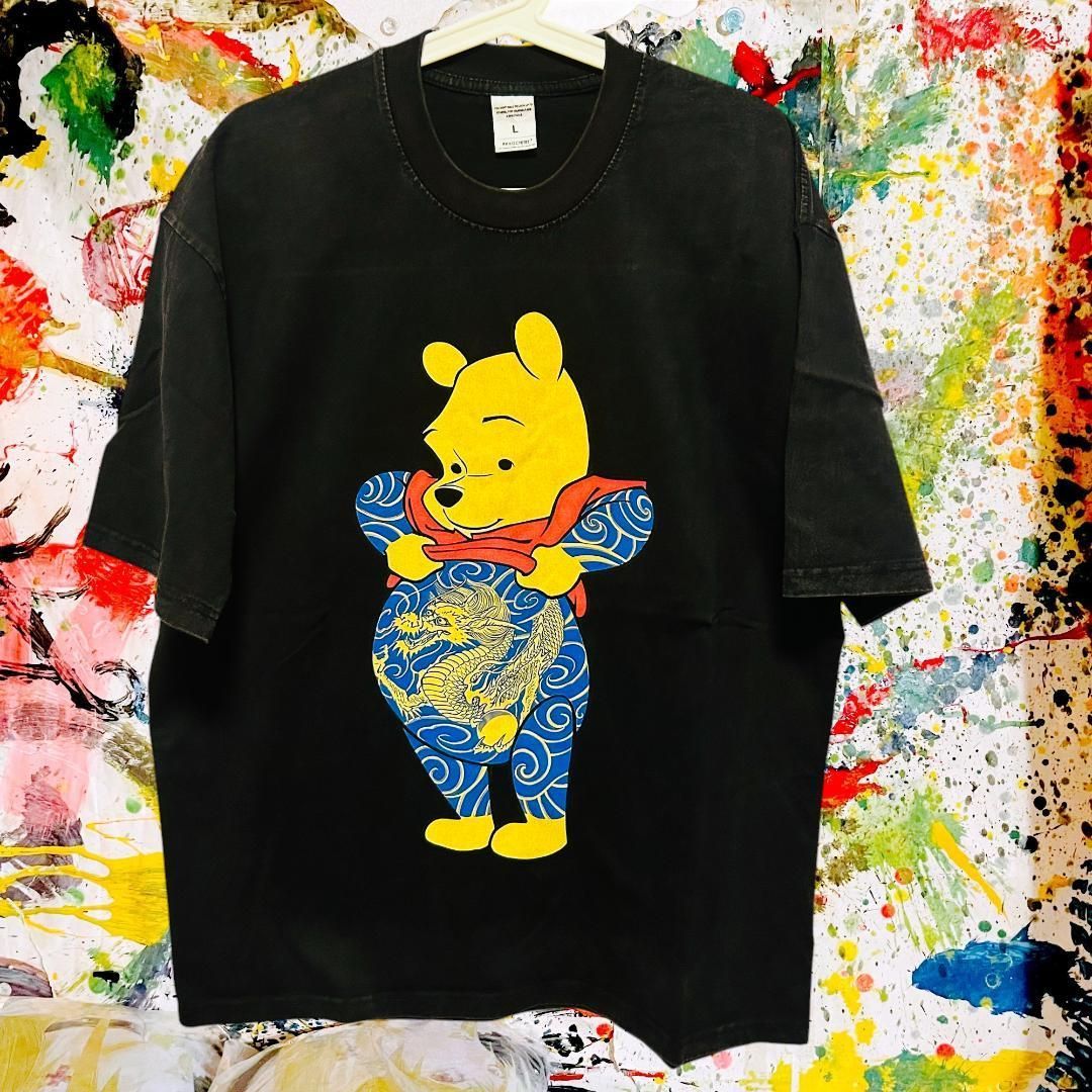 プーさん 刺青 Tシャツ 半袖 春 夏 メンズ 新品 XL 2XL 前衛的