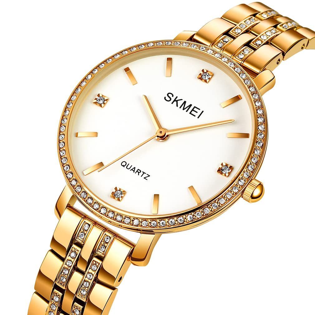 ビジネス 送料無料防水oem Ladyリアルゴールド18k腕時計オンライン販売高級ファッション女性派手な時計とジュエリーウワー ユーザー