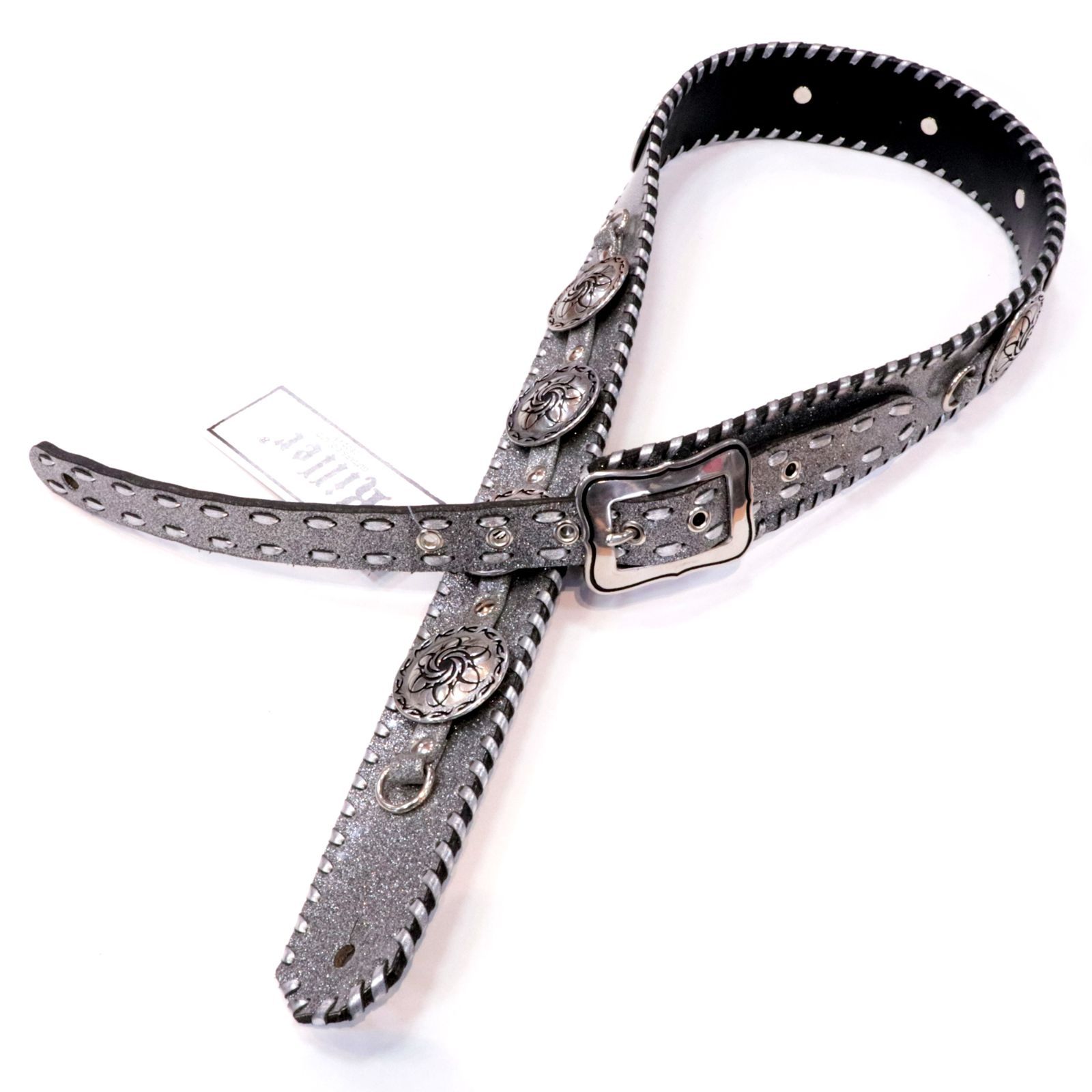 Dru Whitefeather ギターストラップ　中古品 Dru Whitefeather ギターストラップ 2 Sparkle Jet G Silver