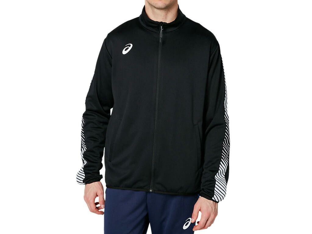 アシックス TRジャケット(レギュラー) PブラックxBW 2XL