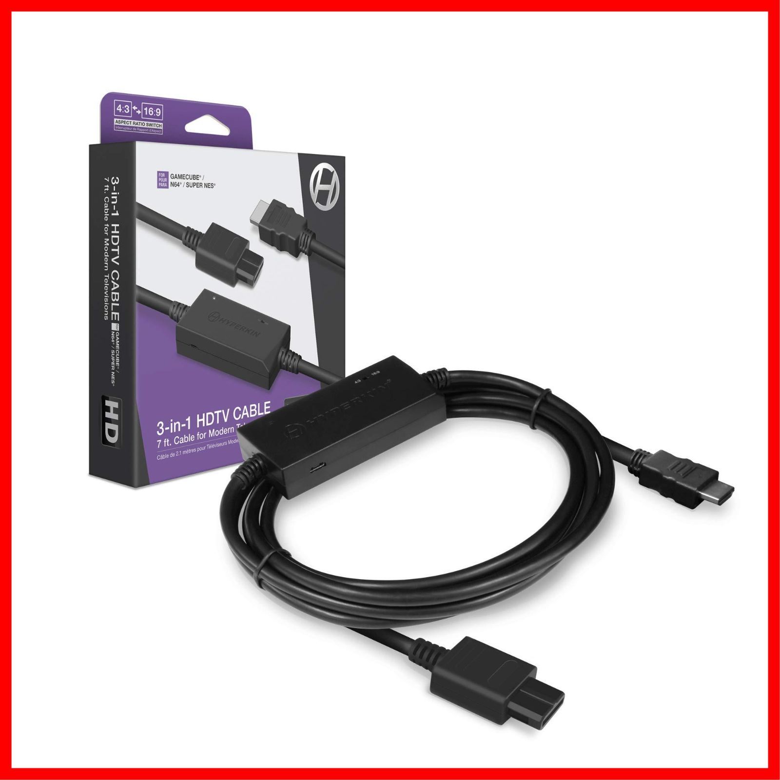 [SRPJ2178] GC/N64/SFC for Cable HD HDMIコンバータアダプタケーブル ゲームキューブ/ニンテンドー64/スーパーファミコン専用 Hyperkin