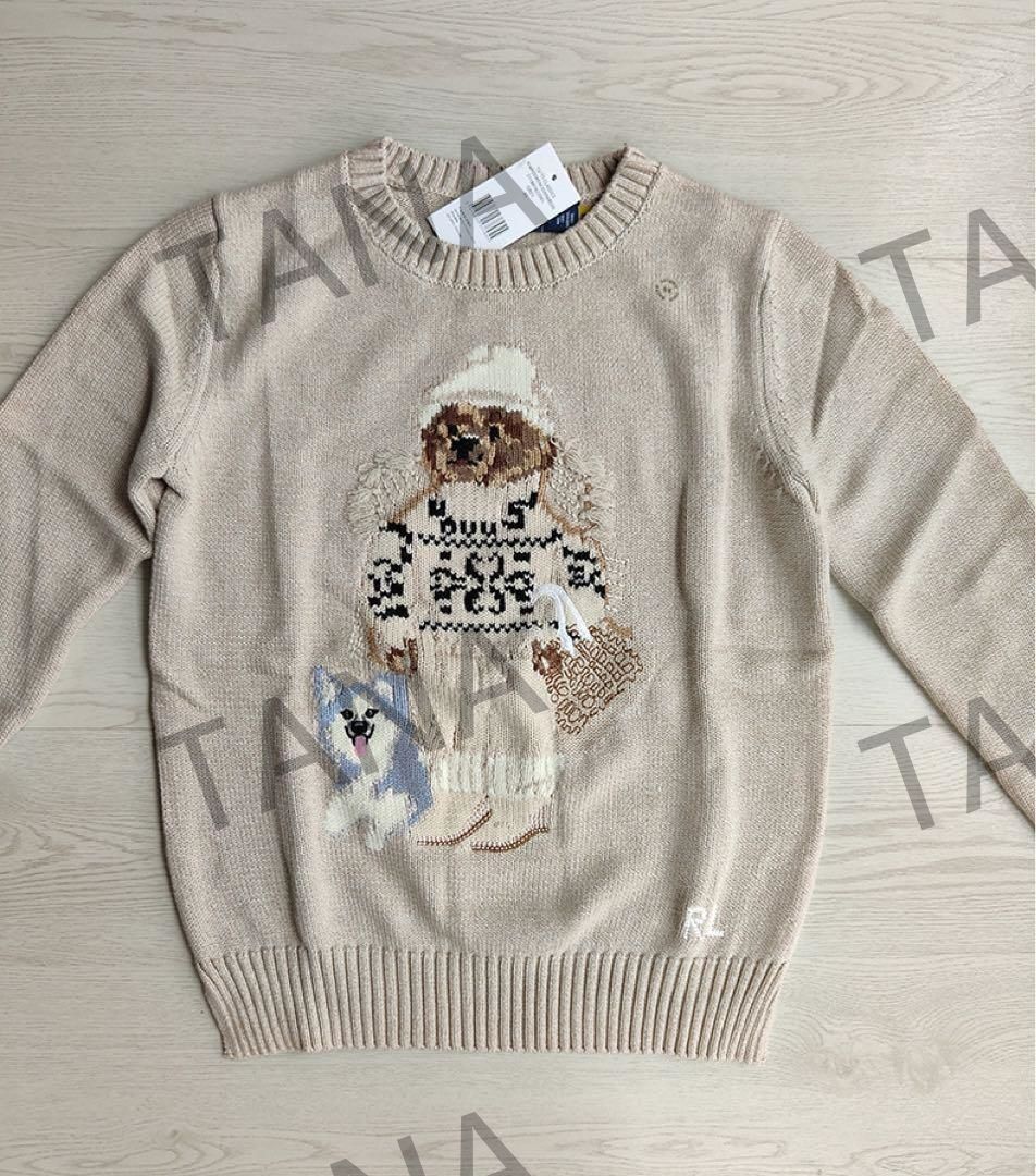 RalphLauren Polo ベア&ハスキー犬ニットセーター レディース  美品