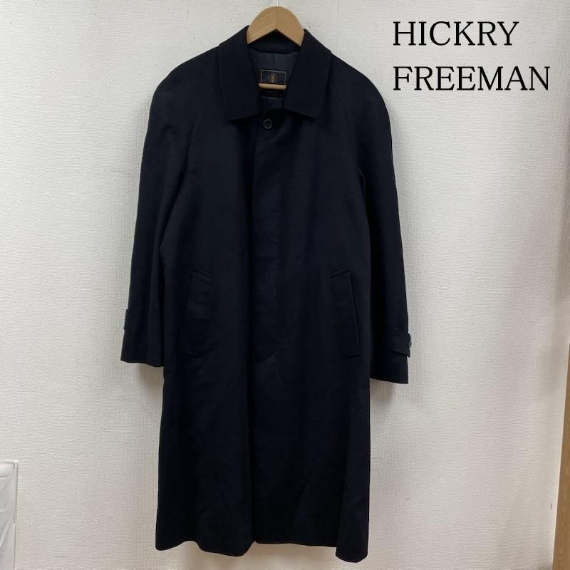 USED 古着 コート HICKRY FREEMAN ヒッキーフリーマン ビジネス コート カシミヤ混 ウール 比翼ボタン - メルカリ