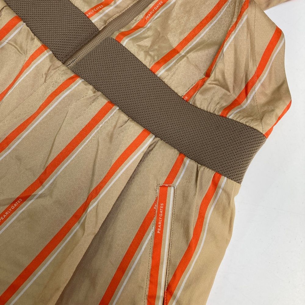 【即納】品質100％ 保証！ サイズ 0 PEARLY GATES パーリーゲイツ 2025年モデル オールインワン サロペット ストライプ柄 ベージュ系 240101524282 ゴルフウェア レディース ストスト 低価格！