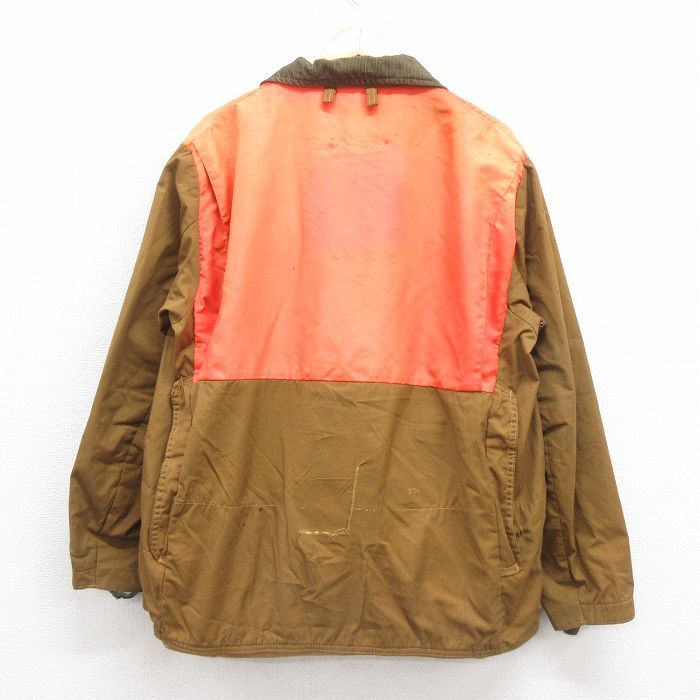 XL/古着 長袖 ハンティング ジャケット メンズ 80s 襟コーデュロイ 茶