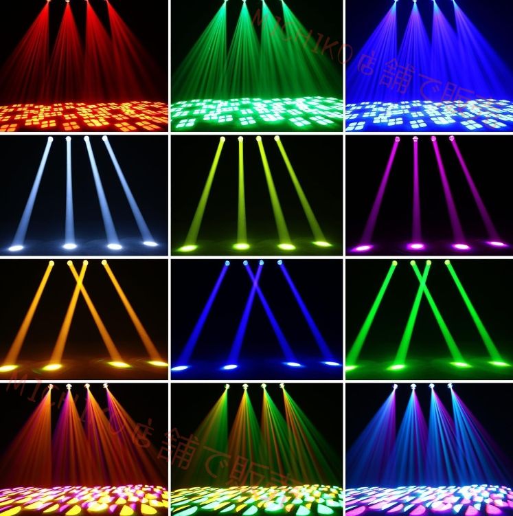 ムービングヘッドライト 18ファセットプリズムステージビームライトミニコンパクトムービングヘッドDJライト8 GOBO 8色 DMXサウンド活性化スポットライトDJコンサートパーティー結婚式バー用 100W 1PCS