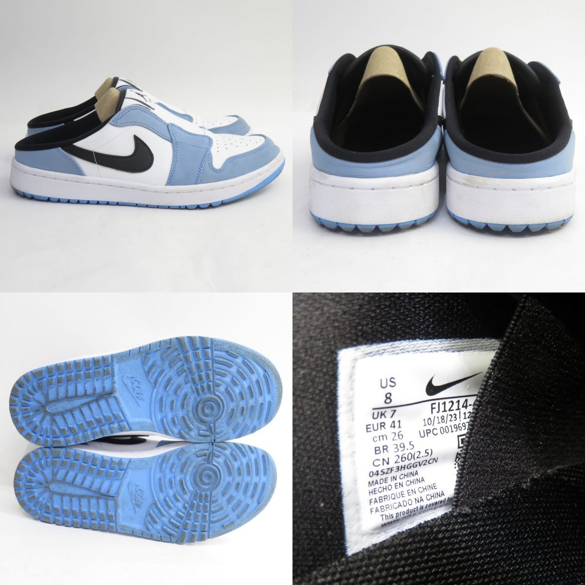 NIKE ナイキ AIR JORDAN GOLF MULE エア ジョーダン ゴルフ ミュール FJ1214-400 US8/26cm 箱有 ※中古