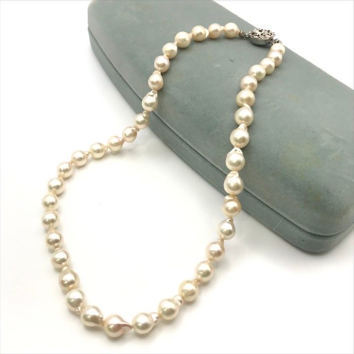 超美品 あこや真珠 バロック パール シルバー刻印 8mm 照り良好 