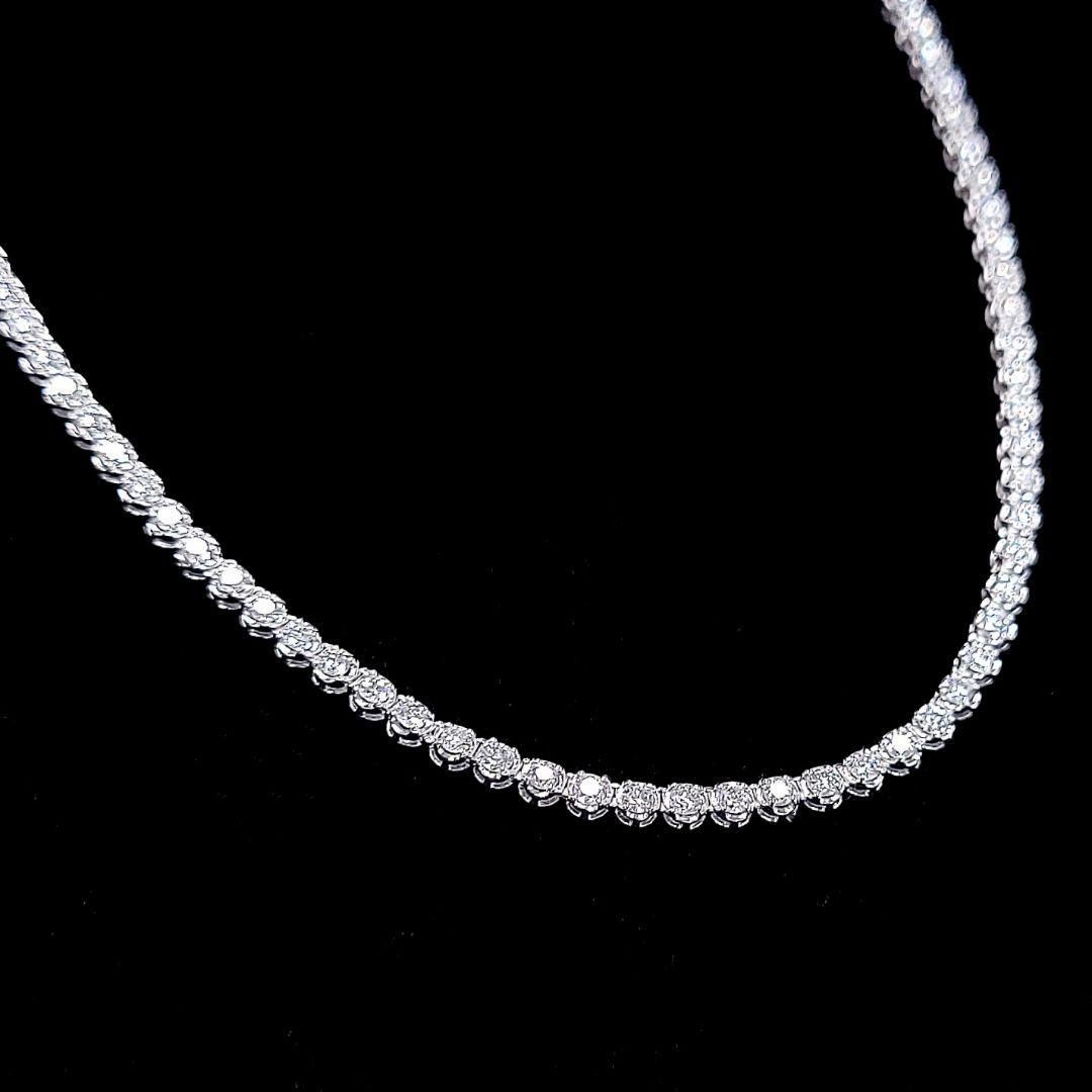 最高級！D SI 3ct ダイヤモンド K18 WG テニス ネックレス 鑑 - メルカリ 