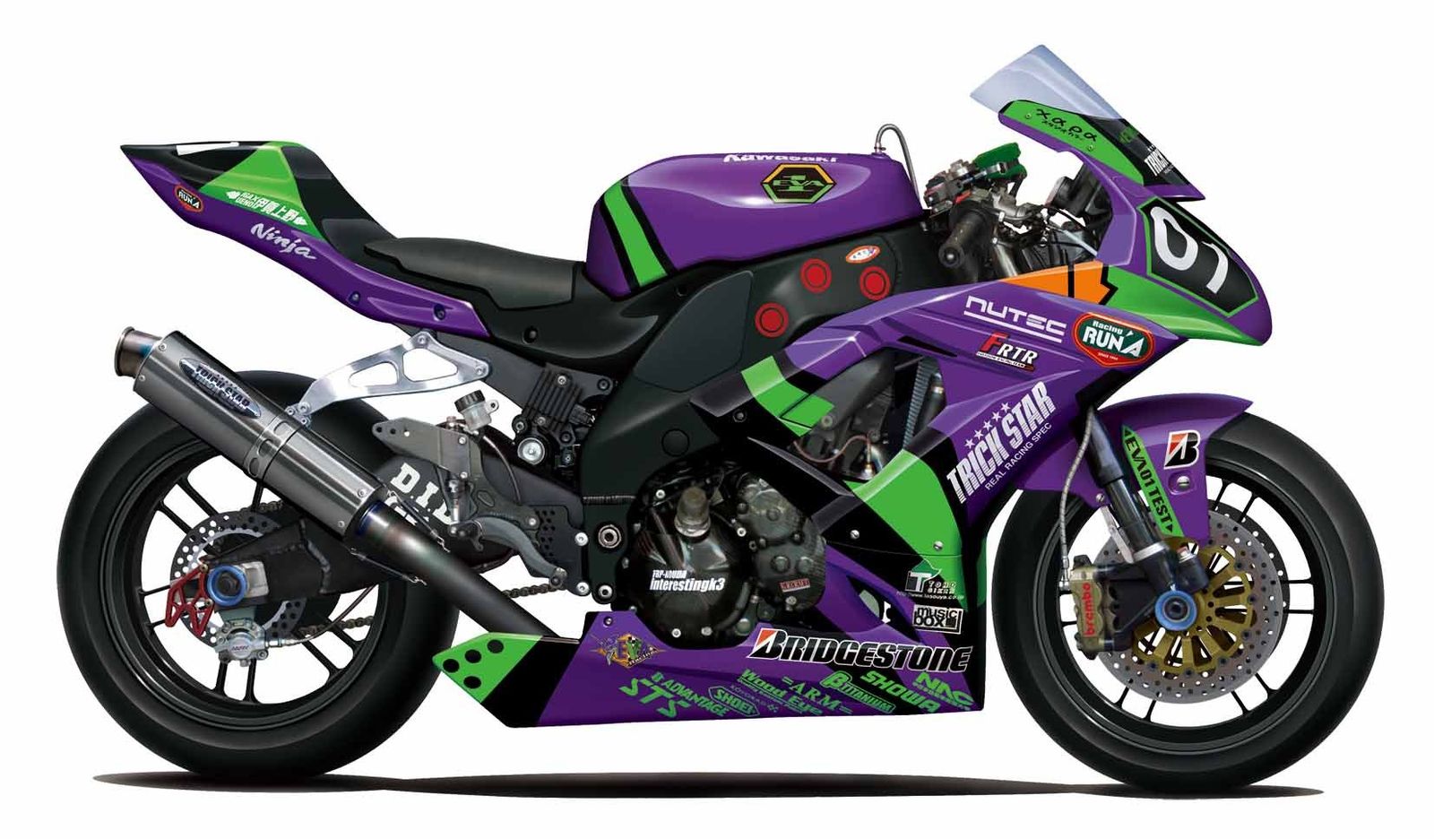 フジミ模型 1/12 バイクシリーズ No.11 エヴァンゲリオンRT 初号機 TRICK STAR ZX-10R 2012年 [初号機] [2012年]