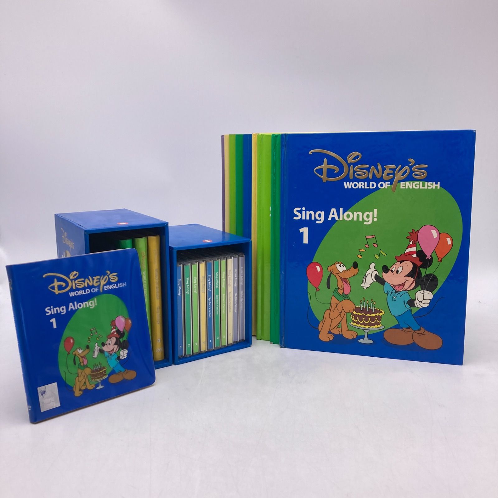 2004年購入 シングアロングセット　DVD4枚　絵本＆CD　字幕あり　ディズニー英語システム　DWE　Disney　ワールドファミリー　中古　 402526