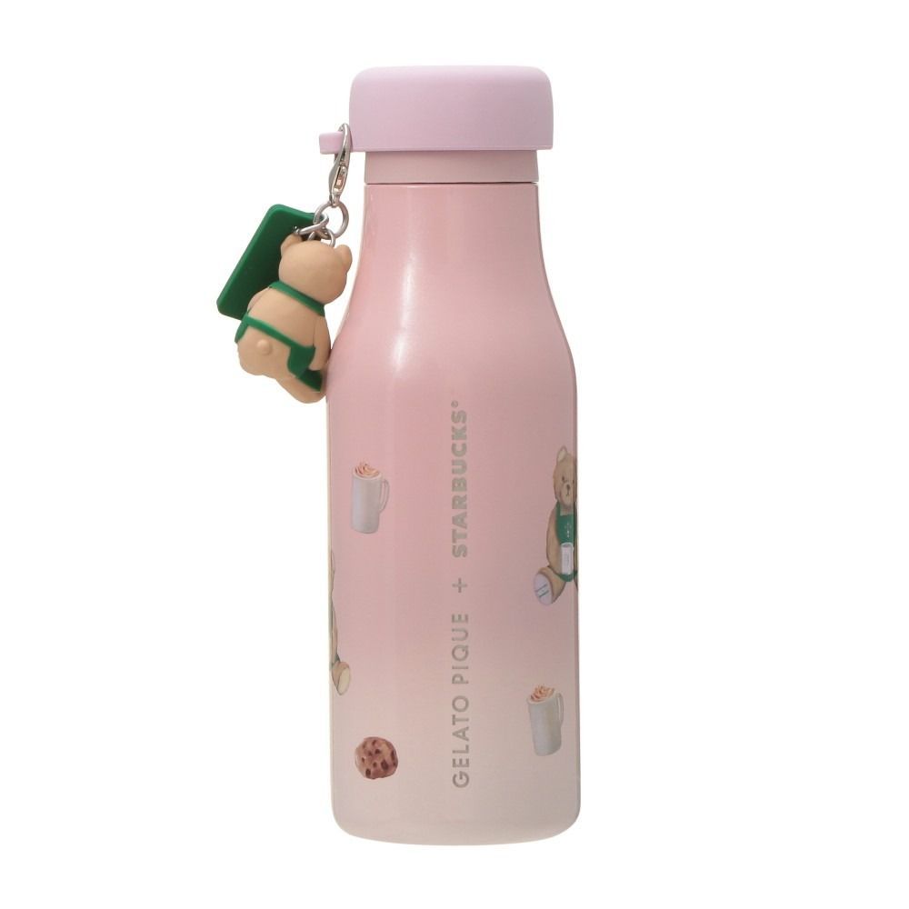 ソフトピンク gelato pique STARBUCKS リッドカバーベアチャーム付きステンレスボトル ソフトピンク 473ml ジェラピケ スターバックス