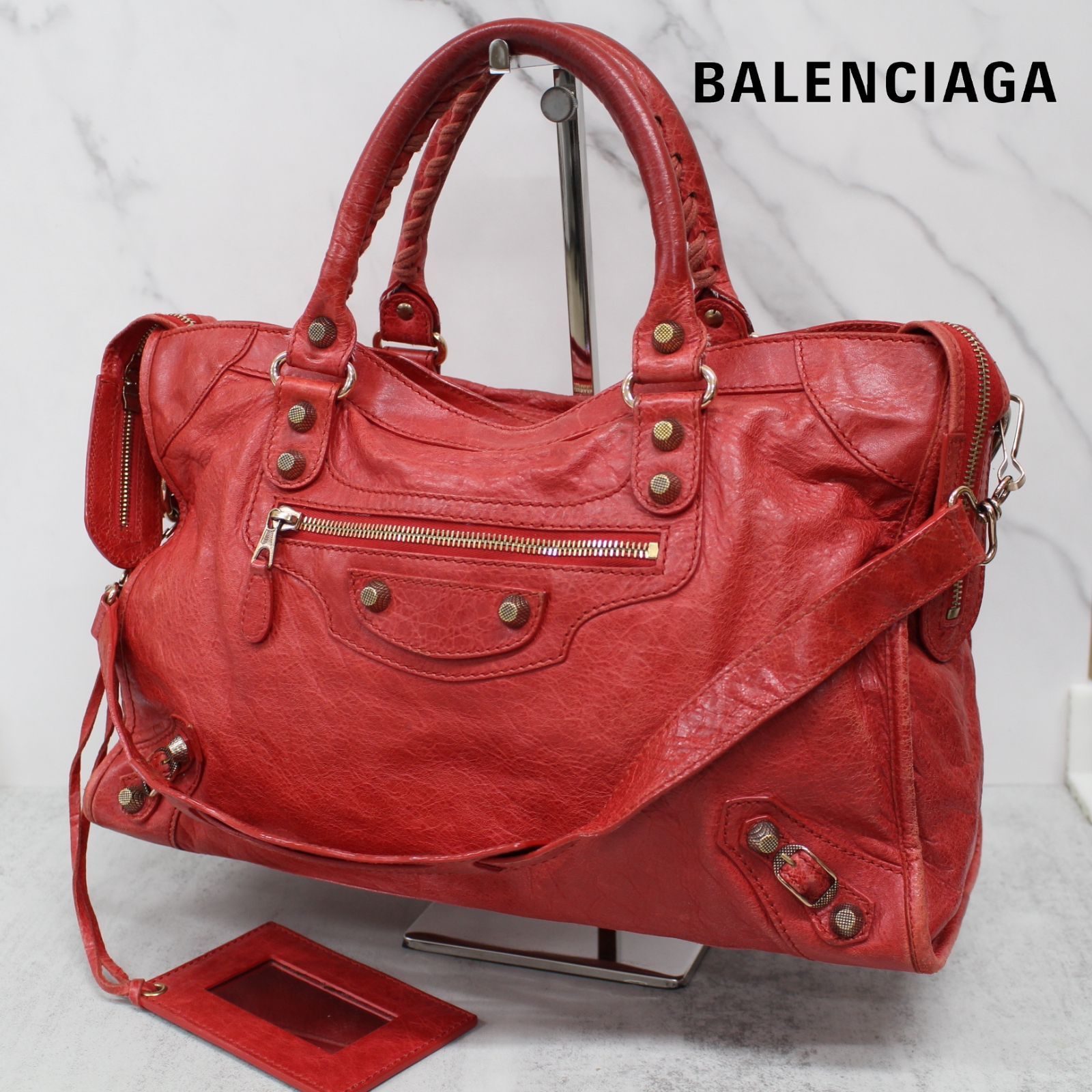 S124)BALENCIAGA ジャイアント シティ 2wayバッグ 281770 レザー 