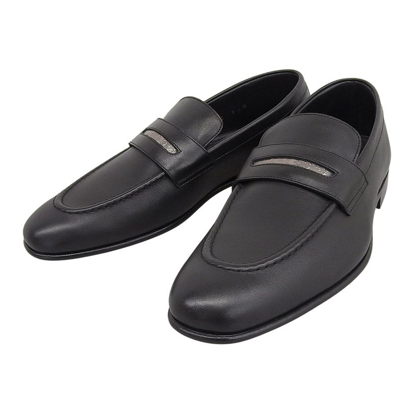 ルイヴィトン LOUIS VUITTON グローブライン ローファー 靴 レザー ブラック 6 約25.0cm 1AA723 新入荷 LV1747