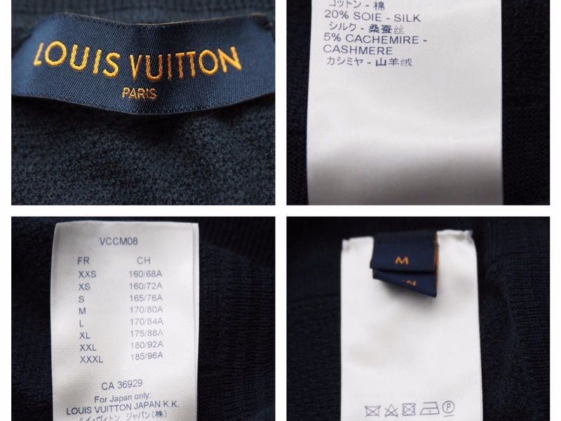 Louis Vuitton ルイヴィトン 長袖セーター コットン シルク カシミヤ ネイビー 18SSサイズM  41157着丈