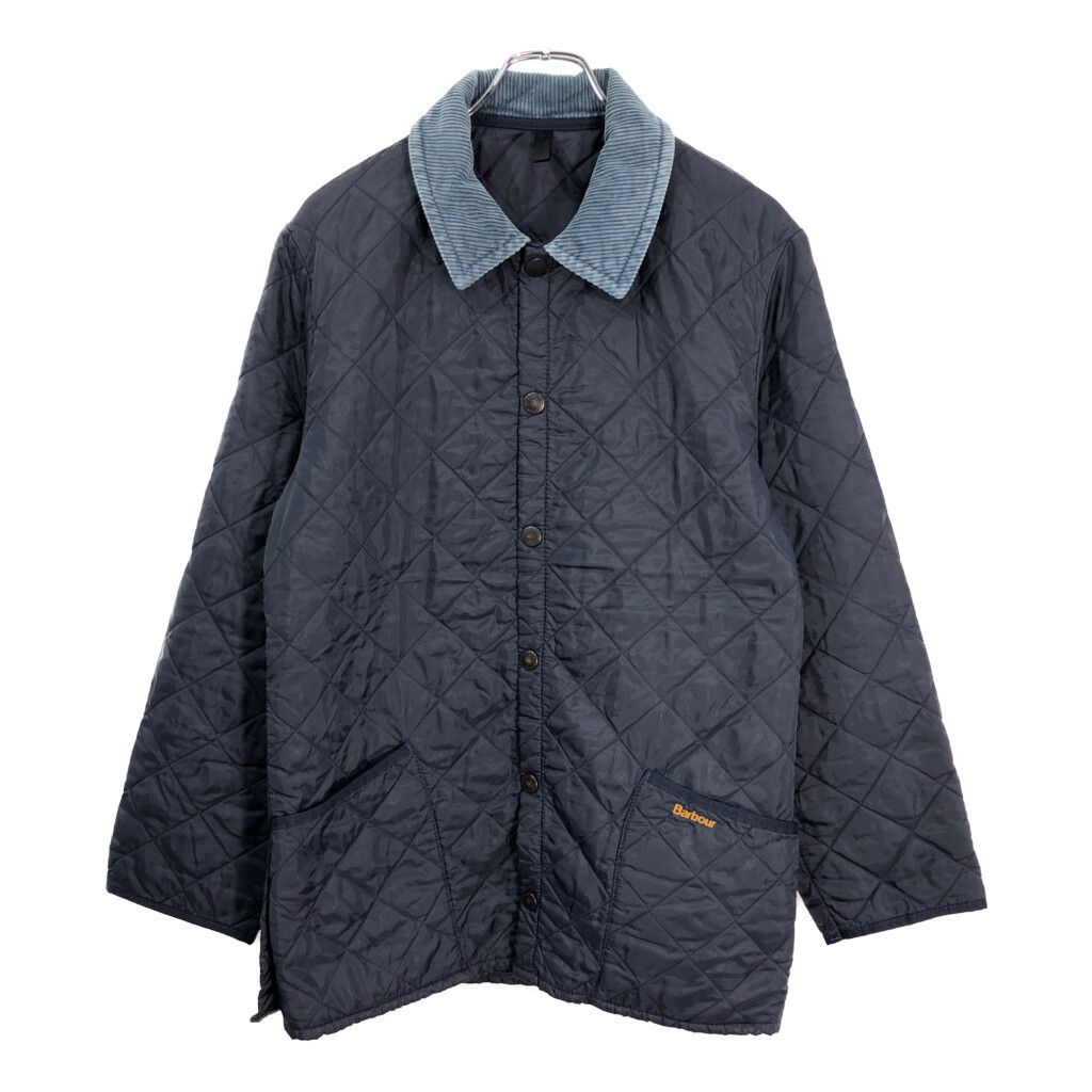 90年代 イングランド製 Barbour バブアー LIDDESDALE リッズデイル キルティングジャケット ネイビー メンズ XS 古着 V6327
