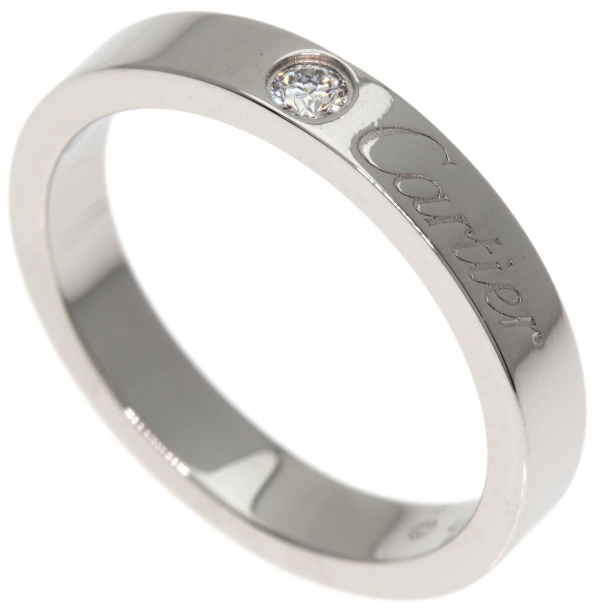 CARTIER カルティエ C ドゥ カルティエ ウェディング 1P ダイヤモンド 48 リング 指輪 PT950 レディース