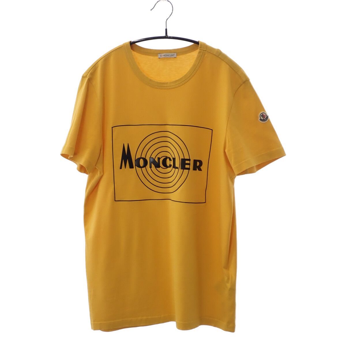 【中古】【Aランク】Moncler モンクレール MAGLIA ロゴTシャツ 半袖 トップス E20918048550 8390T コットン イエロー  Sサイズ メンズ【ISEYA】