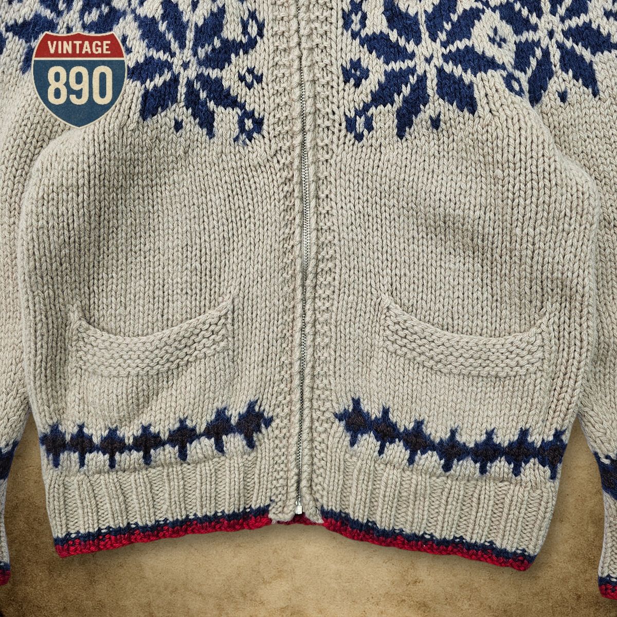 90 95 JPN ウール フェアアイル カウチンニット ジップアップ セーター USTAUSTRALIA_COM_AU