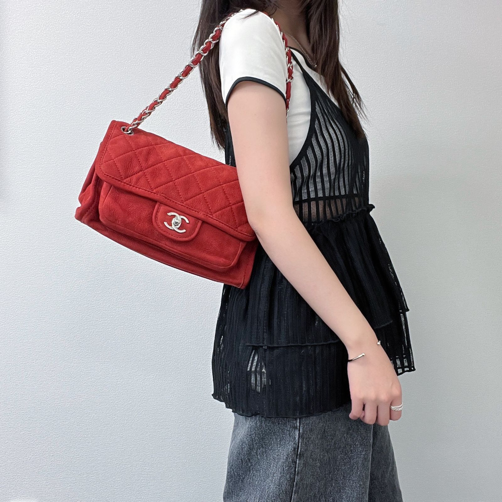 CHANEL シャネル ココマーク マトラッセ Wチェーンショルダー