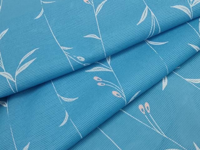 平和屋着物＊夏物 小紋 絽 草花文 洗える着物 AABB8785sx